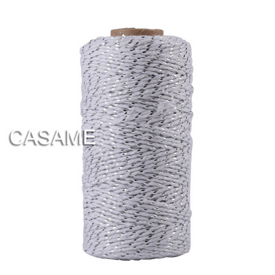 100 yard 100% tiszta pamut csavart zsinór kötél kézműves Makramé kézműves húr pék zsineg Többszínű pamut vászon kötél lakástextíliák