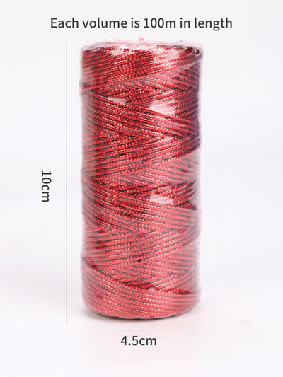 100 yard 100% tiszta pamut csavart zsinór kötél kézműves Makramé kézműves húr pék zsineg Többszínű pamut vászon kötél lakástextíliák