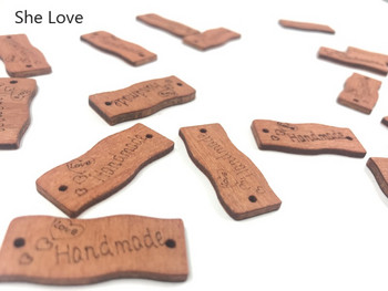 Chzimade 50 бр./лот реколта ръчно изработени дървени етикети етикети 13x30 мм дървени копчета етикети за дрехи консумативи за декорация на дома