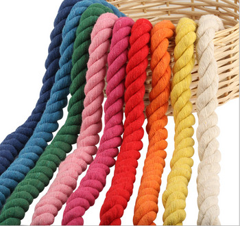 2 метра 15 мм 3 дяла Усукани 100% цветни памучни шнурове/въже за чанта Начало Декор Направи си сам текстилни аксесоари