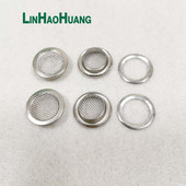 100 kompleta/lot 14/15,5 mm metalne mjedene mrežaste ušice podloška za pranje metalne ušice Nikl/crna boja nikla