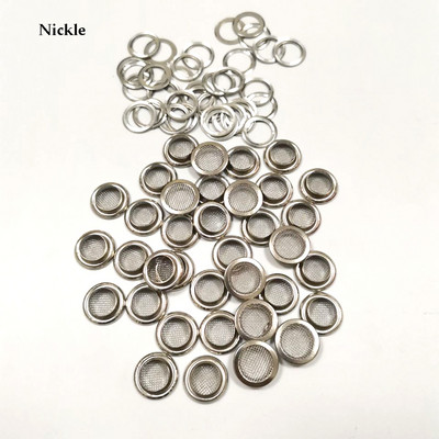 100 kompleta/lot 14/15,5 mm metalne mjedene mrežaste ušice podloška za pranje metalne ušice Nikl/crna boja nikla