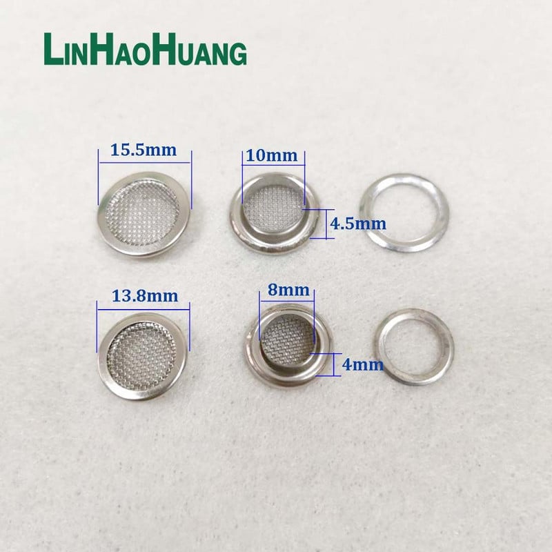 100 kompleta/lot 14/15,5 mm metalne mjedene mrežaste ušice podloška za pranje metalne ušice Nikl/crna boja nikla