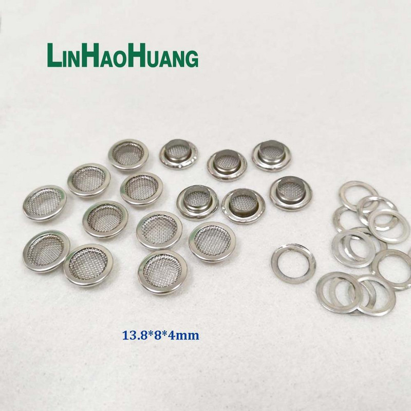 100 kompleta/lot 14/15,5 mm metalne mjedene mrežaste ušice podloška za pranje metalne ušice Nikl/crna boja nikla