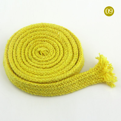 10 mm puuvillane köis õõnes, lame keerutatud kootud nöör mitmevärviline nöör vöökoht koti jaoks Käsitsi valmistatud käsitöö kodutekstiili õmblemine 5 meetrit
