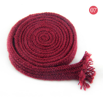 10 mm puuvillane köis õõnes, lame keerutatud kootud nöör mitmevärviline nöör vöökoht koti jaoks Käsitsi valmistatud käsitöö kodutekstiili õmblemine 5 meetrit
