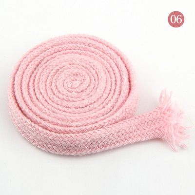 10 mm puuvillane köis õõnes, lame keerutatud kootud nöör mitmevärviline nöör vöökoht koti jaoks Käsitsi valmistatud käsitöö kodutekstiili õmblemine 5 meetrit