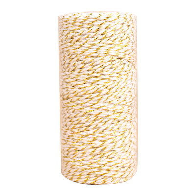 100 m/rola 1 mm užad Bijela pamučna užad Zlatna pređa Uvrnuta uže Konopac Pakiranje poklona Uže Vješanje Oznaka Konac DIY Ručno izrađeni obrt