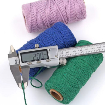 Макраме памучен шнур 2 мм 100 м цветна макраме прежда цветен шнур от юта за окачване на стена опаковане на подаръци занаяти плетене