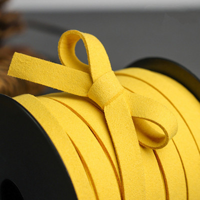 10 MM 5 jardi 19 krāsu plakana mākslīgās zamšādas pītas auklas josta Āda korejiešu samta āda juvelierizstrādājumu izgatavošanai, ar rokām darināta rokassprādze