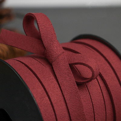 10 MM 5 jardi 19 krāsu plakana mākslīgās zamšādas pītas auklas josta Āda korejiešu samta āda juvelierizstrādājumu izgatavošanai, ar rokām darināta rokassprādze