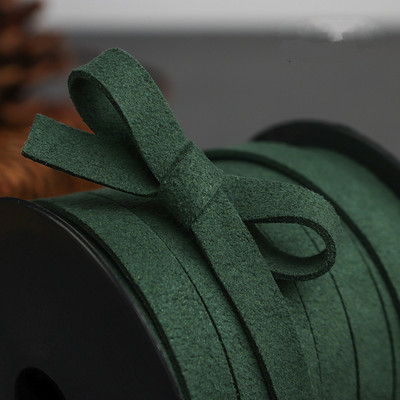 10 MM 5 jardi 19 krāsu plakana mākslīgās zamšādas pītas auklas josta Āda korejiešu samta āda juvelierizstrādājumu izgatavošanai, ar rokām darināta rokassprādze