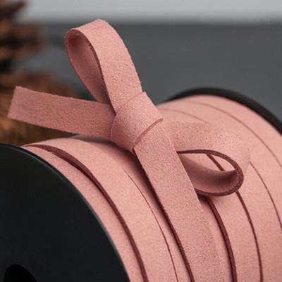 10 MM 5 jardi 19 krāsu plakana mākslīgās zamšādas pītas auklas josta Āda korejiešu samta āda juvelierizstrādājumu izgatavošanai, ar rokām darināta rokassprādze