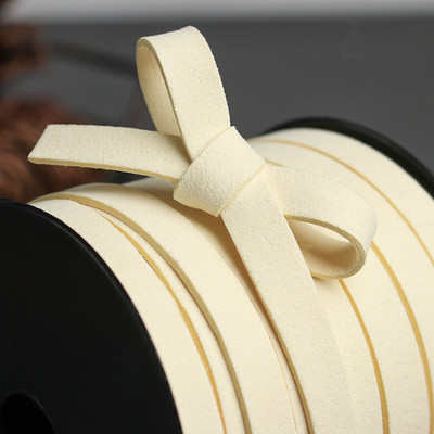 10 MM 5 jardi 19 krāsu plakana mākslīgās zamšādas pītas auklas josta Āda korejiešu samta āda juvelierizstrādājumu izgatavošanai, ar rokām darināta rokassprādze