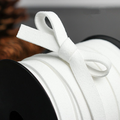 10 MM 5 jardi 19 krāsu plakana mākslīgās zamšādas pītas auklas josta Āda korejiešu samta āda juvelierizstrādājumu izgatavošanai, ar rokām darināta rokassprādze