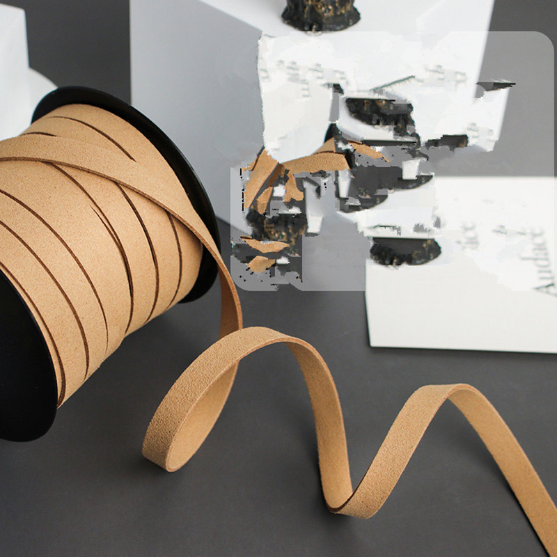 10 MM 5 jardi 19 krāsu plakana mākslīgās zamšādas pītas auklas josta Āda korejiešu samta āda juvelierizstrādājumu izgatavošanai, ar rokām darināta rokassprādze