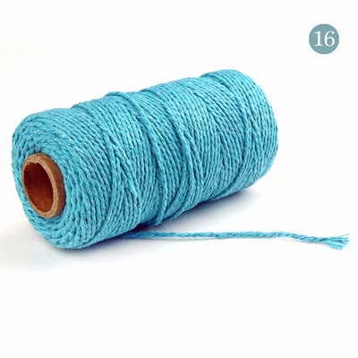 Snur colorat de ață de 2 mm 100 m Artizanat manual, bej, din bumbac răsucit, cordon de macrame, sfoară, sfoară, frânghie, decorare textile pentru casă