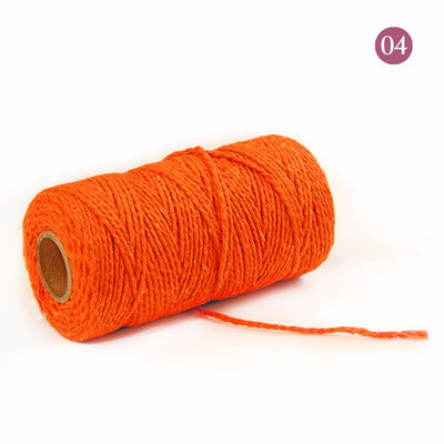 Snur colorat de ață de 2 mm 100 m Artizanat manual, bej, din bumbac răsucit, cordon de macrame, sfoară, sfoară, frânghie, decorare textile pentru casă