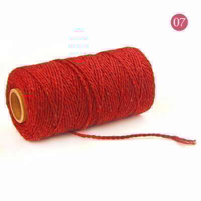 Snur colorat de ață de 2 mm 100 m Artizanat manual, bej, din bumbac răsucit, cordon de macrame, sfoară, sfoară, frânghie, decorare textile pentru casă