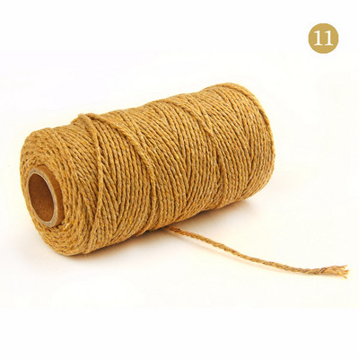 Snur colorat de ață de 2 mm 100 m Artizanat manual, bej, din bumbac răsucit, cordon de macrame, sfoară, sfoară, frânghie, decorare textile pentru casă