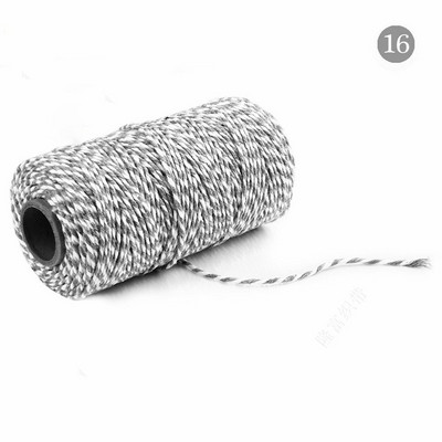 Snur colorat de ață de 2 mm 100 m Artizanat manual, bej, din bumbac răsucit, cordon de macrame, sfoară, sfoară, frânghie, decorare textile pentru casă