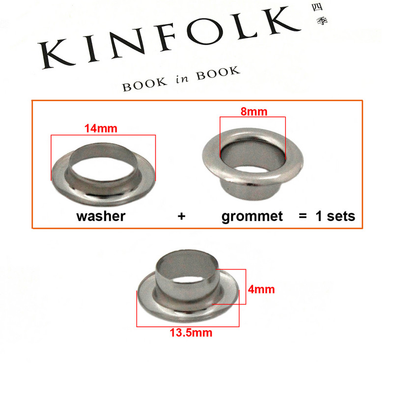 100 kompleta 8 mm mesingana dvostrana ušica s podloškom za pranje, kožna obrtnička ušnica za popravak, okrugli prstenovi za oči, torba za cipele, remen za odjeću, šešir