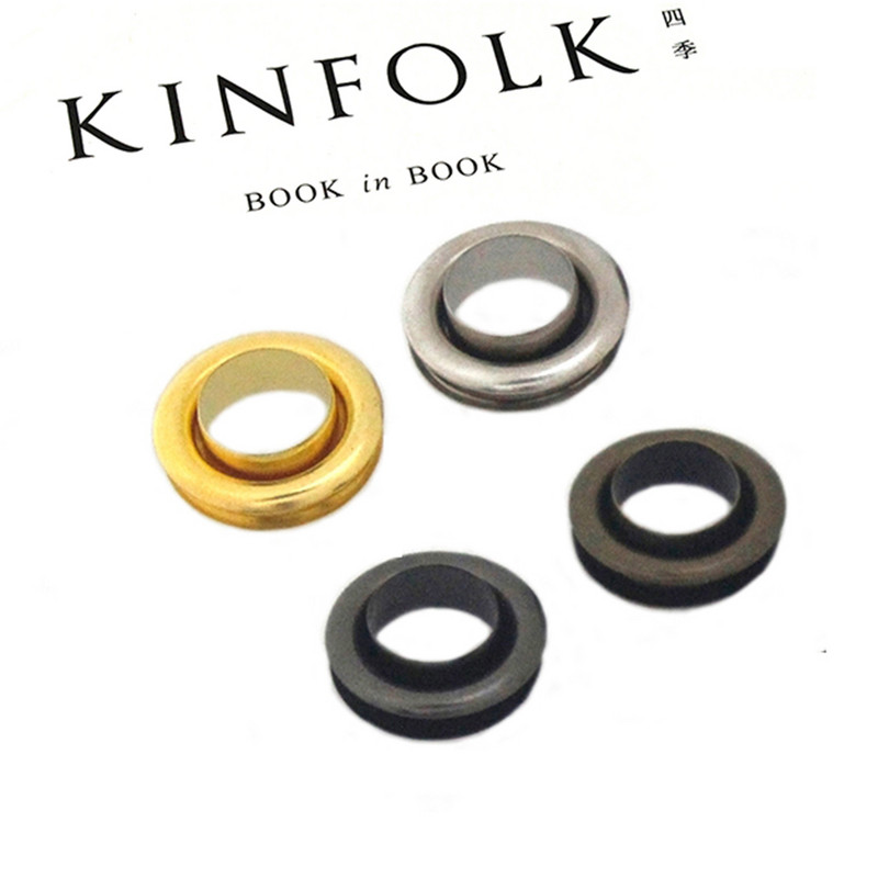 100 kompleta 8 mm mesingana dvostrana ušica s podloškom za pranje, kožna obrtnička ušnica za popravak, okrugli prstenovi za oči, torba za cipele, remen za odjeću, šešir