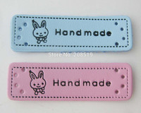 LLNVE 30 db négyzet alakú dekoratív PU bőr címkék lány/fiú ruhákhoz