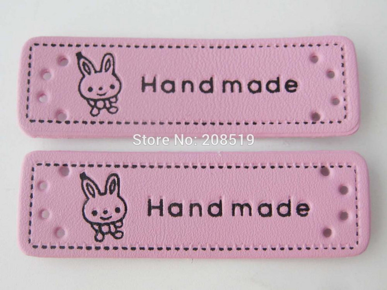 LLNVE 30 db négyzet alakú dekoratív PU bőr címkék lány/fiú ruhákhoz