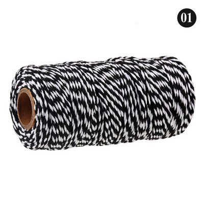 100M/rola pamučne uzice Konop za pečenje Šareni pamuk Rukotvorine uzice Makrame uzica DIY Kućni tekstil Umatanje darova Svadbeni dekor