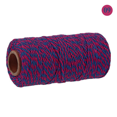 100M/rola pamučne uzice Konop za pečenje Šareni pamuk Rukotvorine uzice Makrame uzica DIY Kućni tekstil Umatanje darova Svadbeni dekor