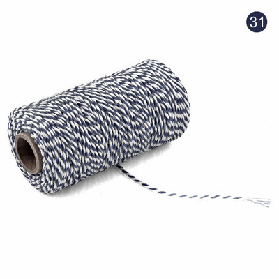 100M/rola pamučne uzice Konop za pečenje Šareni pamuk Rukotvorine uzice Makrame uzica DIY Kućni tekstil Umatanje darova Svadbeni dekor