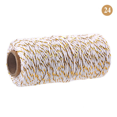 100M/rola pamučne uzice Konop za pečenje Šareni pamuk Rukotvorine uzice Makrame uzica DIY Kućni tekstil Umatanje darova Svadbeni dekor
