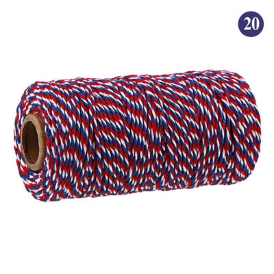 100M/rola pamučne uzice Konop za pečenje Šareni pamuk Rukotvorine uzice Makrame uzica DIY Kućni tekstil Umatanje darova Svadbeni dekor