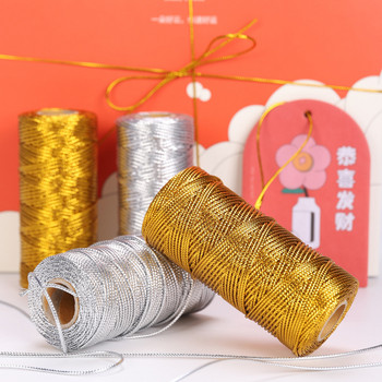 100M 1,5 мм злато, сребро, въже, струна, панделка, лъкове, занаяти Направи си сам, макраме, шнур, канап, шиене на подаръчна опаковка, усукан конец, домашен текстилен декор