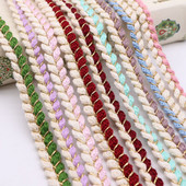 2022 új stílusú koreai kis illatos szél arany drót kétszálas színhez illő szalag csipke DIY haj kiegészítők ruhák