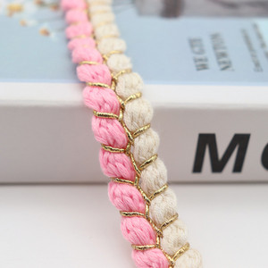 2022 új stílusú koreai kis illatos szél arany drót kétszálas színhez illő szalag csipke DIY haj kiegészítők ruhák