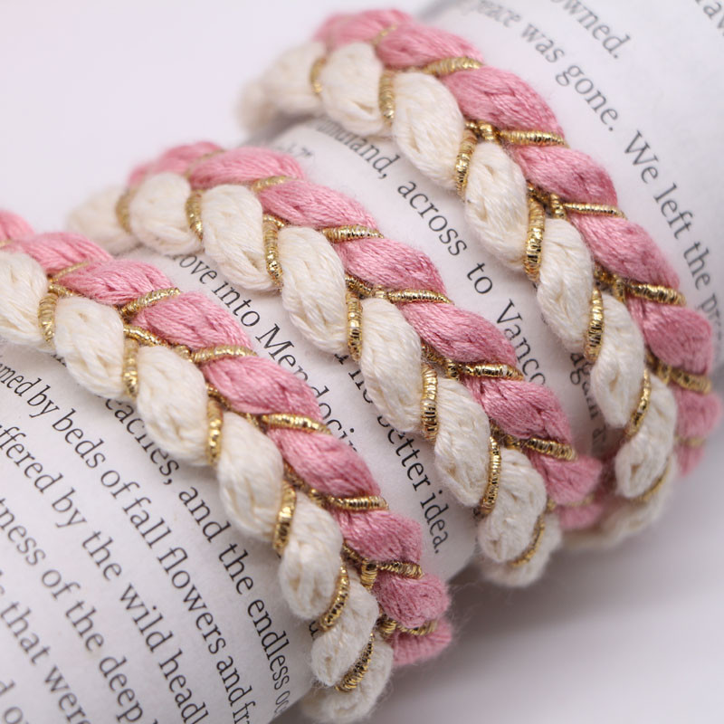 2022 új stílusú koreai kis illatos szél arany drót kétszálas színhez illő szalag csipke DIY haj kiegészítők ruhák