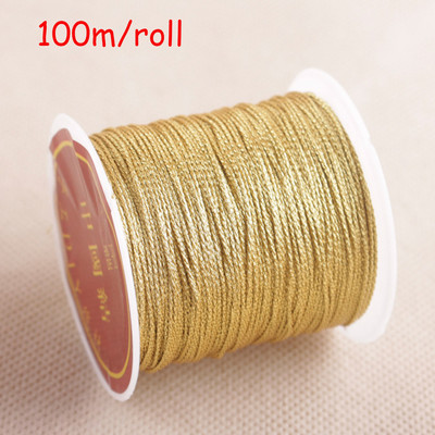 Zlatno srebrna boja 100m/rola Izdržljivi overlock konci za šivaće strojeve Poliesterski križni bod Čvrsti konci za pribor za šivanje