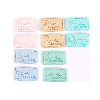 20Pcs Mix Color Letter Bow Embossed Flannelette Labels Направи си сам ръчно изработени занаяти Шевни аксесоари за облекло Етикети за дрехи c3212
