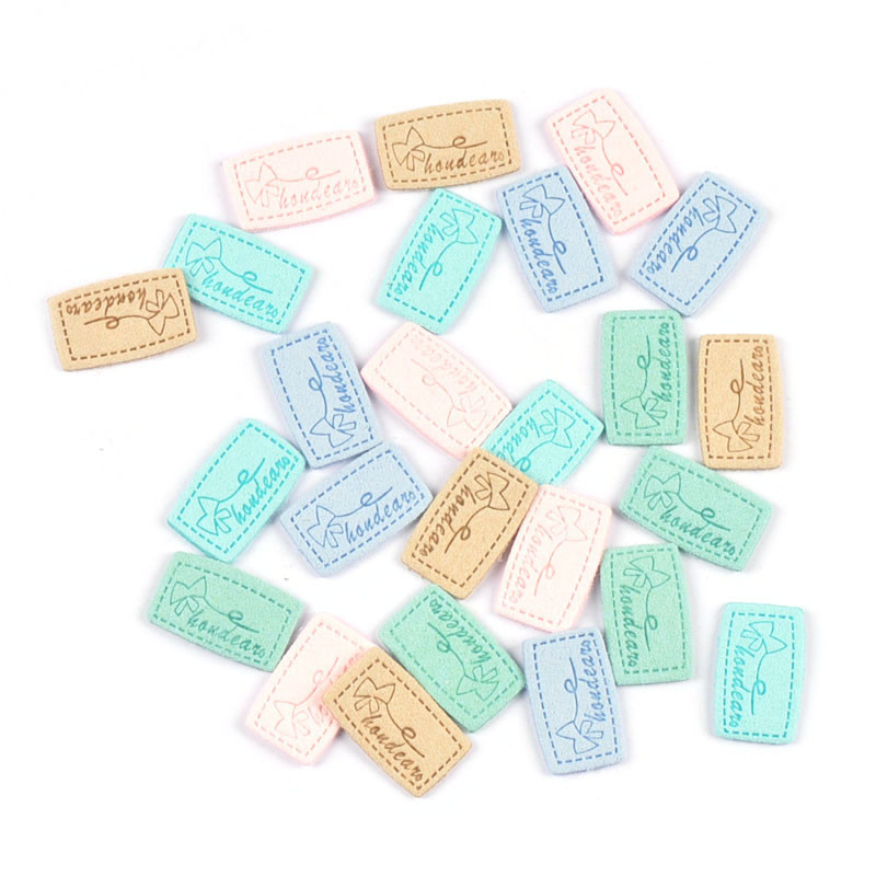 20 kom Mix Color Mašne Reljefne Flanelette Etikete DIY Rukotvorine Rukotvorine Dodaci za šivanje za odjeću Oznake za odjeću c3212