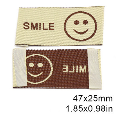 50 kom Osmijeh Ručno izrađene naljepnice za odjeću Šarene pamučne oznake za odjeću Ručno izrađena tkana oznaka za šešire Pleteni pribor za šivanje