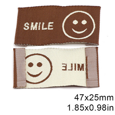 50 kom Osmijeh Ručno izrađene naljepnice za odjeću Šarene pamučne oznake za odjeću Ručno izrađena tkana oznaka za šešire Pleteni pribor za šivanje