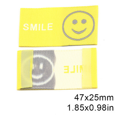 50 kom Osmijeh Ručno izrađene naljepnice za odjeću Šarene pamučne oznake za odjeću Ručno izrađena tkana oznaka za šešire Pleteni pribor za šivanje