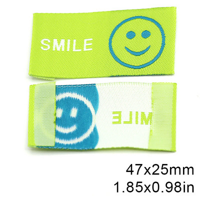 50 kom Osmijeh Ručno izrađene naljepnice za odjeću Šarene pamučne oznake za odjeću Ručno izrađena tkana oznaka za šešire Pleteni pribor za šivanje