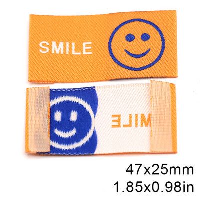 50 kom Osmijeh Ručno izrađene naljepnice za odjeću Šarene pamučne oznake za odjeću Ručno izrađena tkana oznaka za šešire Pleteni pribor za šivanje
