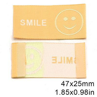 50 kom Osmijeh Ručno izrađene naljepnice za odjeću Šarene pamučne oznake za odjeću Ručno izrađena tkana oznaka za šešire Pleteni pribor za šivanje