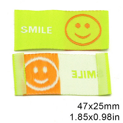 50 kom Osmijeh Ručno izrađene naljepnice za odjeću Šarene pamučne oznake za odjeću Ručno izrađena tkana oznaka za šešire Pleteni pribor za šivanje
