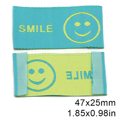 50 kom Osmijeh Ručno izrađene naljepnice za odjeću Šarene pamučne oznake za odjeću Ručno izrađena tkana oznaka za šešire Pleteni pribor za šivanje