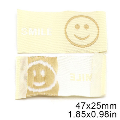 50 kom Osmijeh Ručno izrađene naljepnice za odjeću Šarene pamučne oznake za odjeću Ručno izrađena tkana oznaka za šešire Pleteni pribor za šivanje